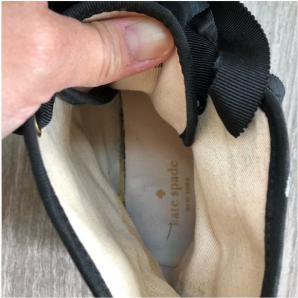 kate spade linus denim & calf hair high-top sneaker shoe size 6.5 nwot - Picture 9 of 10